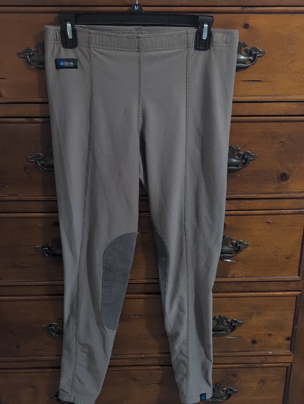Men's Taupe Stretch Riding Joggers with Knee Patches